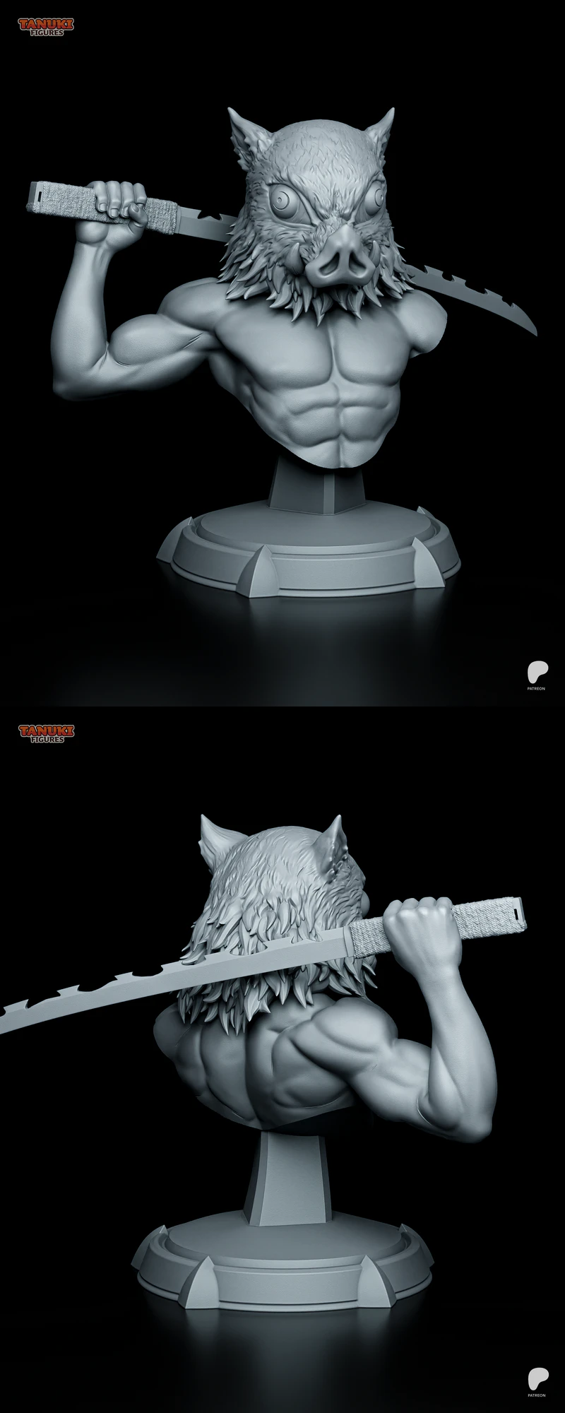 Inosuke Demon Slayer STL Bust Model for 3D Printer STL model for 3D printing