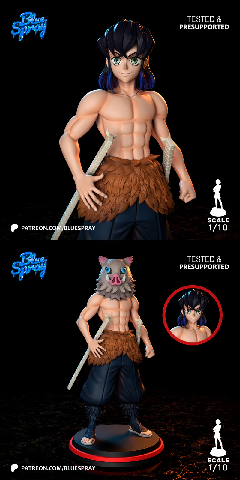 Inosuke Hashibira – Demon Slayer STL model for 3D printing