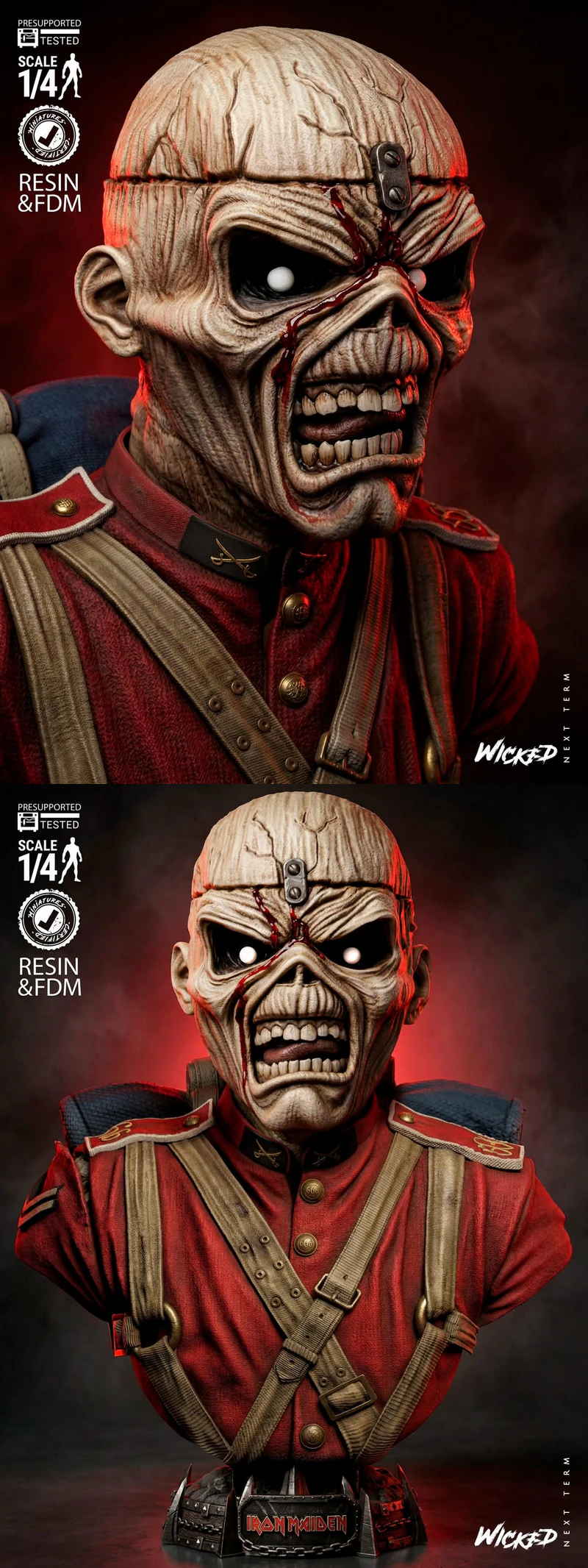Iron Maiden Bust Portrait STL model for 3D printing