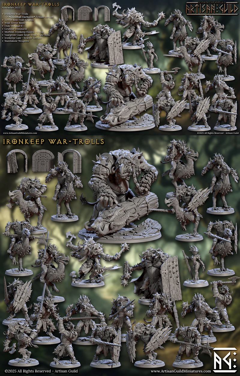 Ironkeep War Trolls 3D Printable Miniature STL File STL model for 3D printing