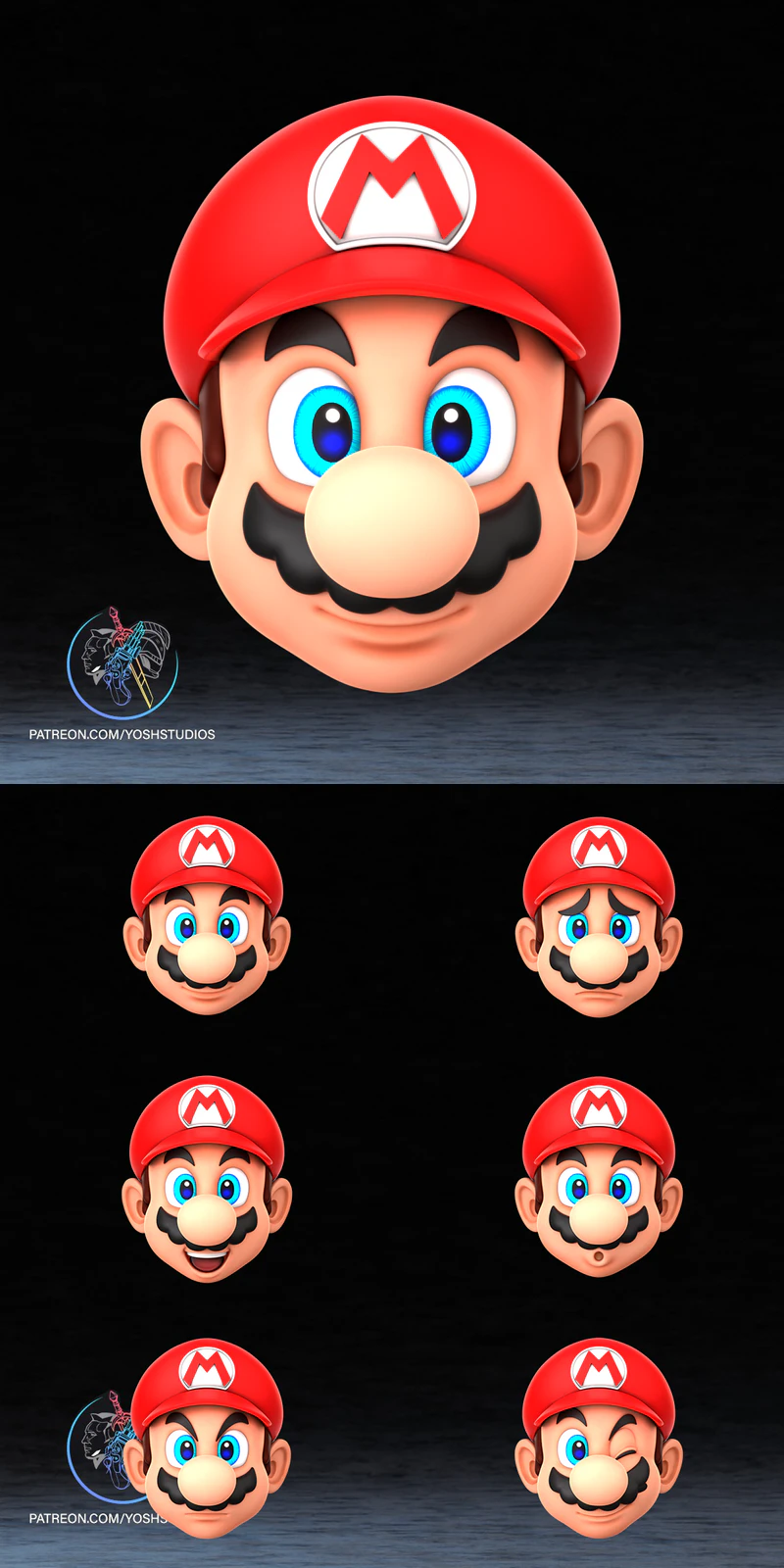 Italian Plumber Red Mask STL for 3D Printing STL model for 3D printing