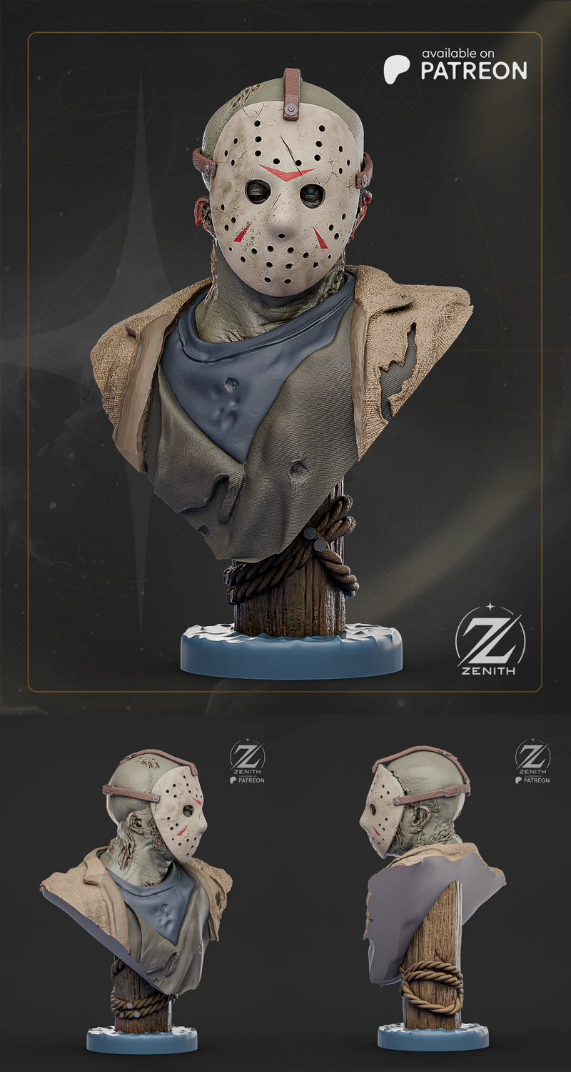 Jason Voorhees Bust STL File for 3D Printing STL model for 3D printing