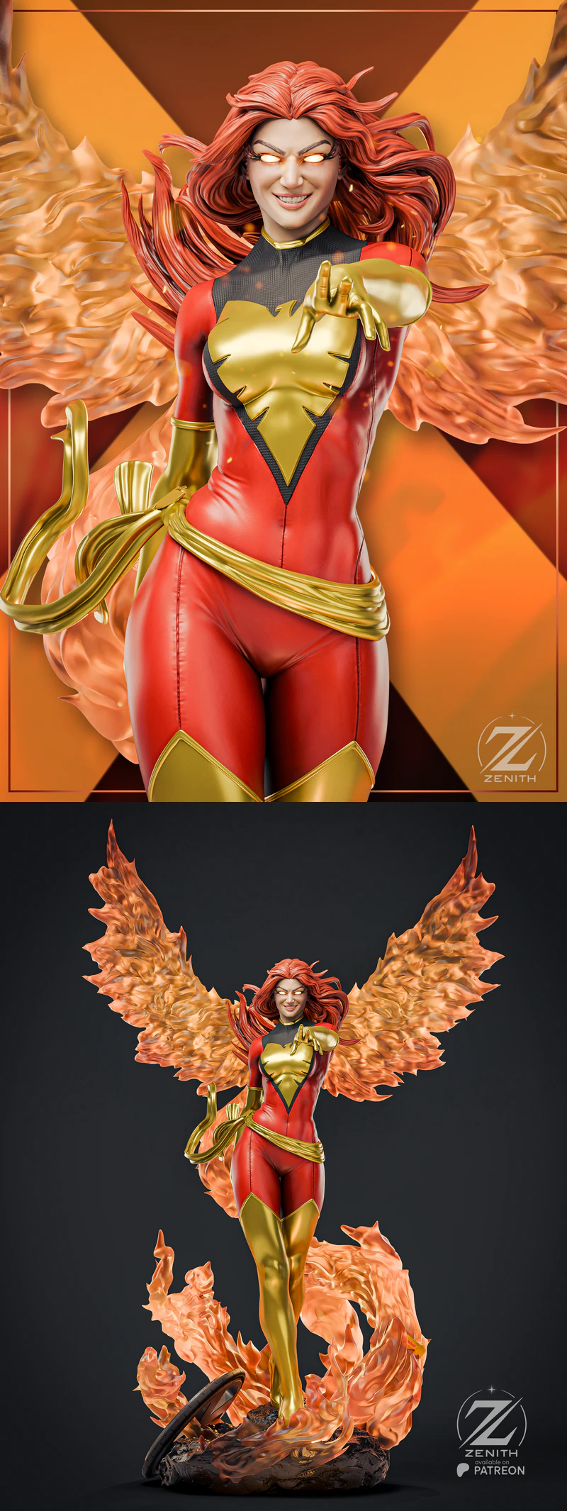 Jean Grey Phoenix 3D Printable STL Model STL model for 3D printing
