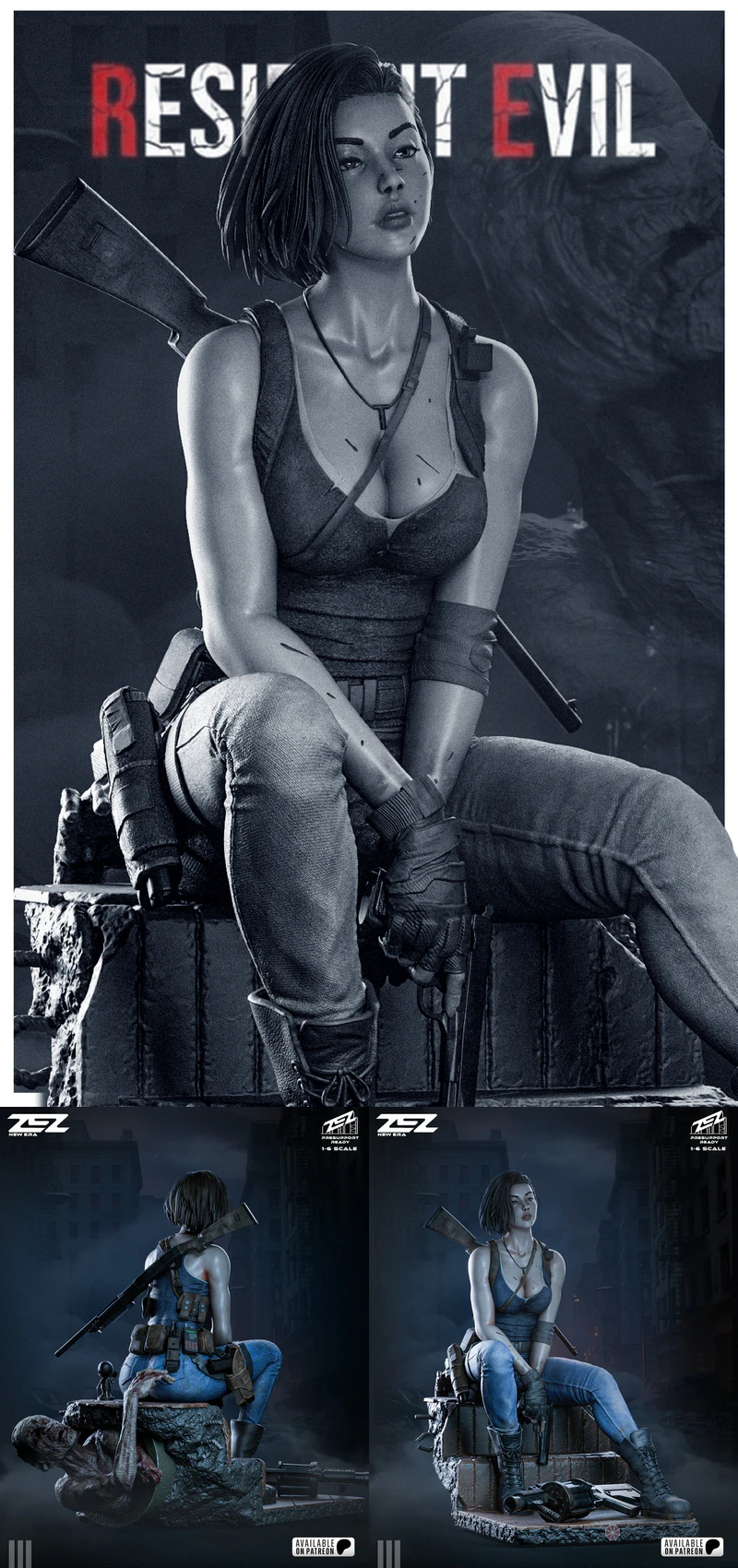 Jill Valentine – Survival Heroine Figurine STL model for 3D printing