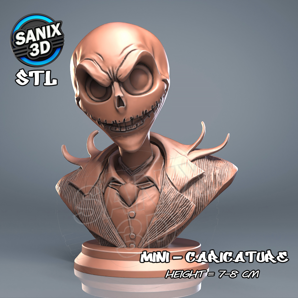 Jack Skellington Bust STL File for 3D Printer STL model for 3D printing