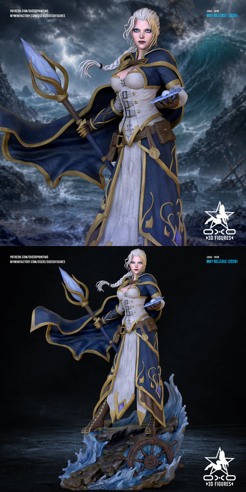 Jaina Proudmoore Miniature Figure STL model for 3D printing