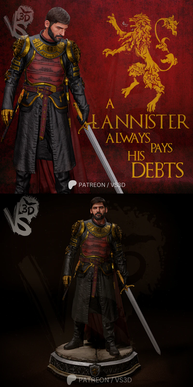 Jamie Lannister King Slayer STL for 3D Printing STL model for 3D printing