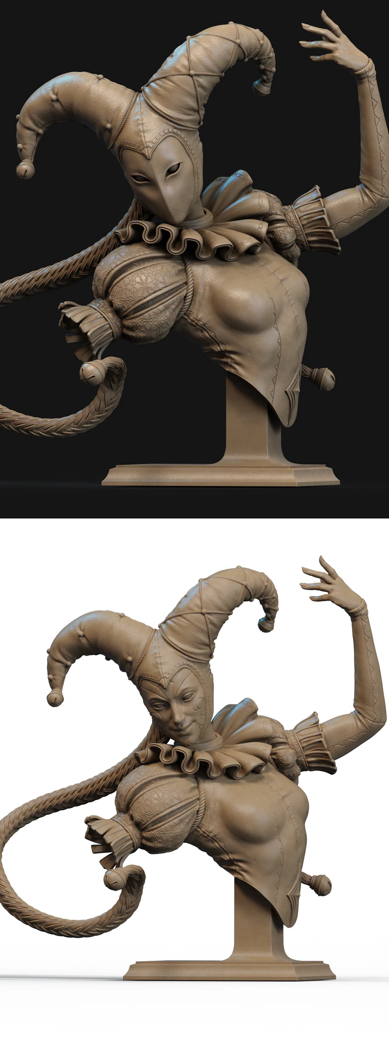 Jester Bust STL File for 3D Printing STL model for 3D printing