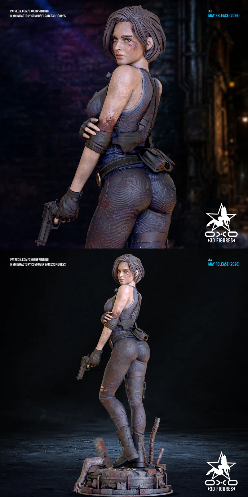 Jill Valentine Miniature Figure STL model for 3D printing