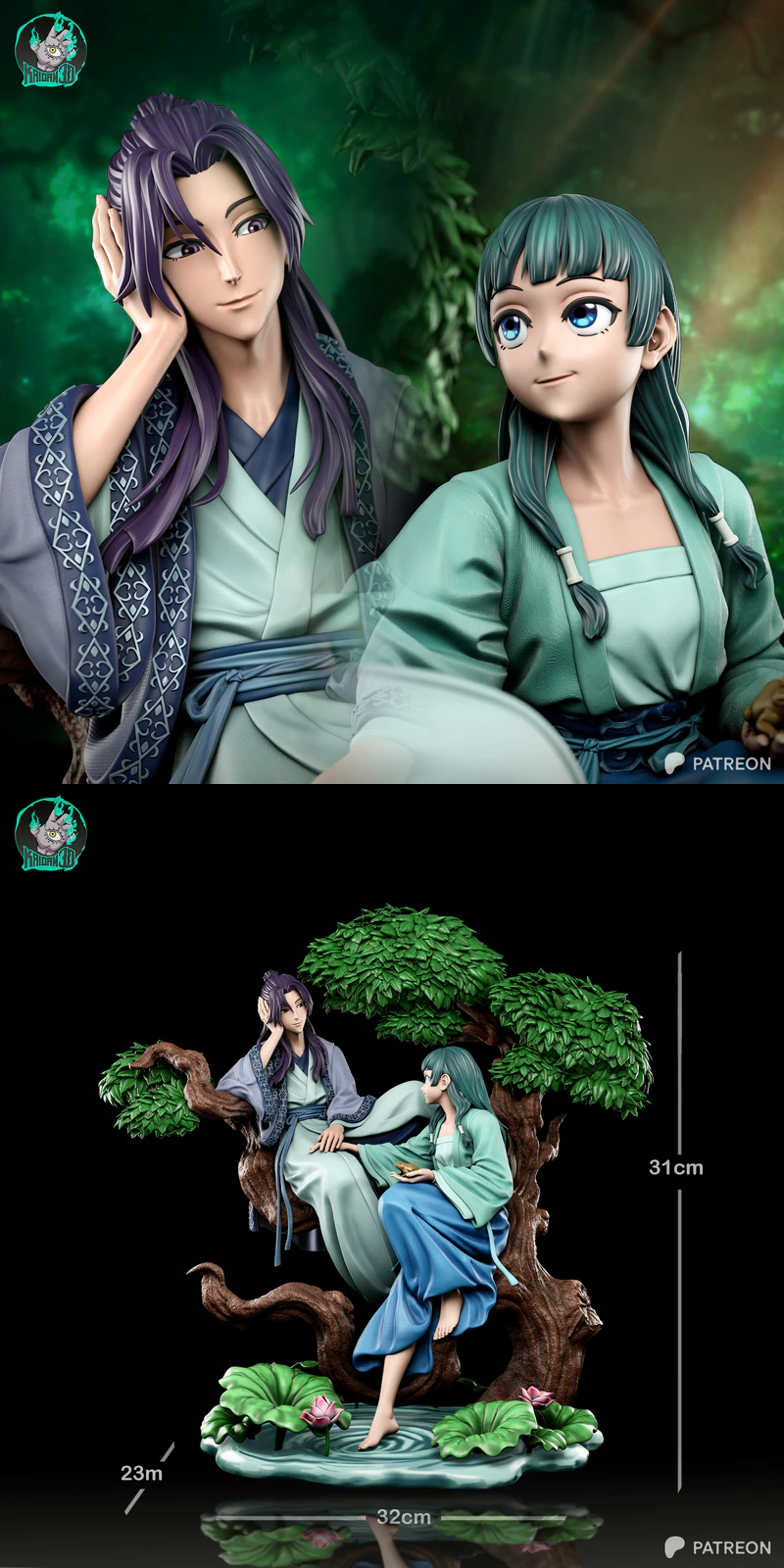 Jinshi x MaoMao 3D Printable Figure STL Model STL model for 3D printing