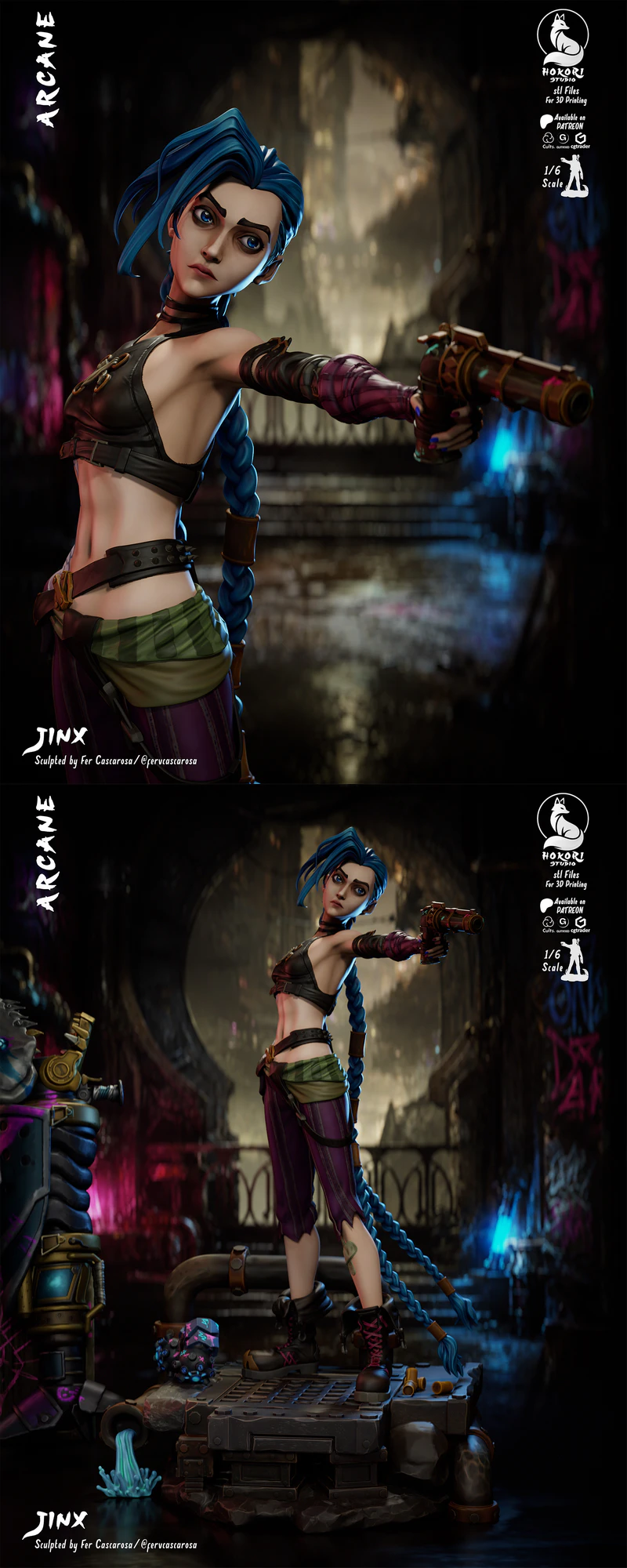Jinx Arcane STL model for 3D printing