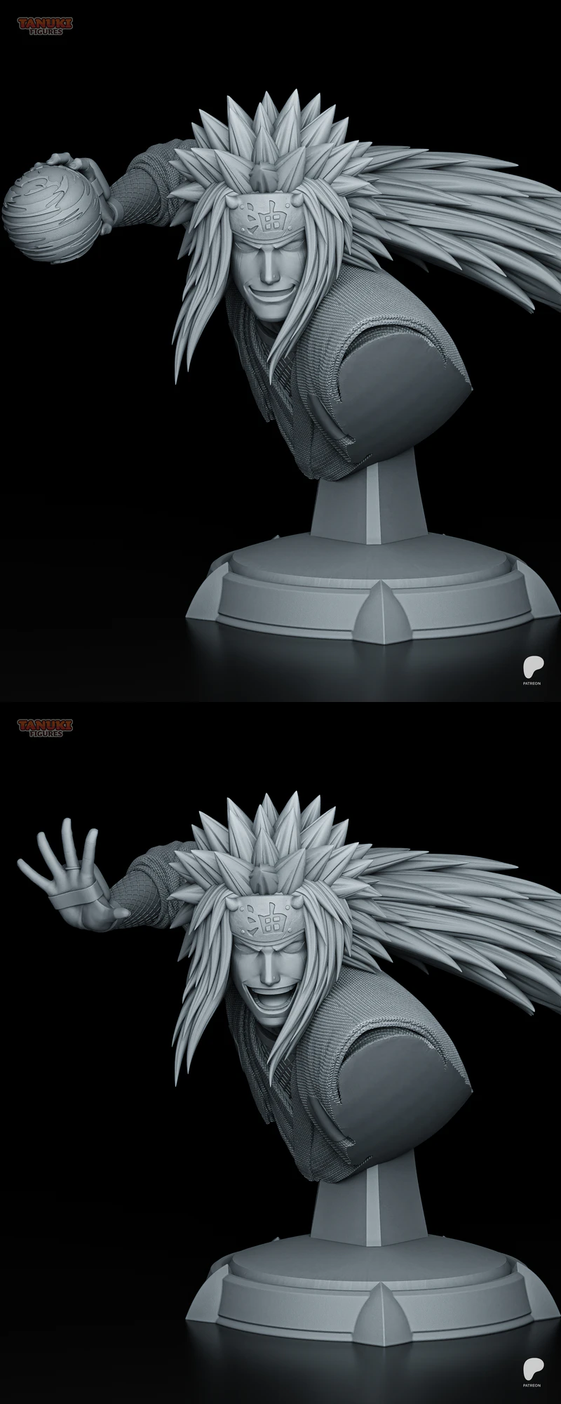 Jiraiya Naruto STL Bust for 3D Printing STL model for 3D printing