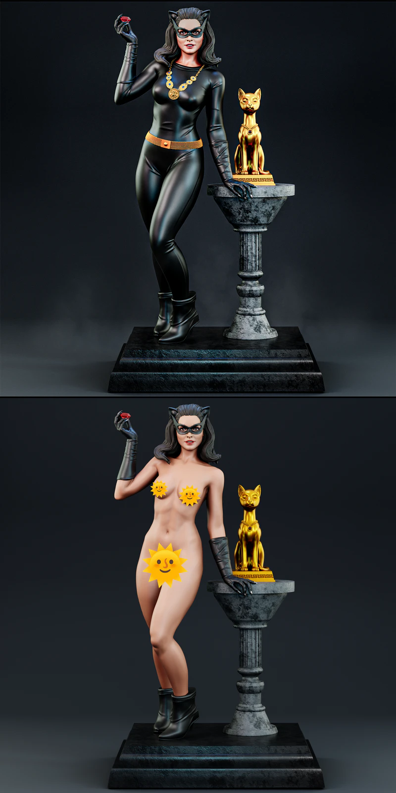 Julie Newmar Catwoman STL model for 3D printing
