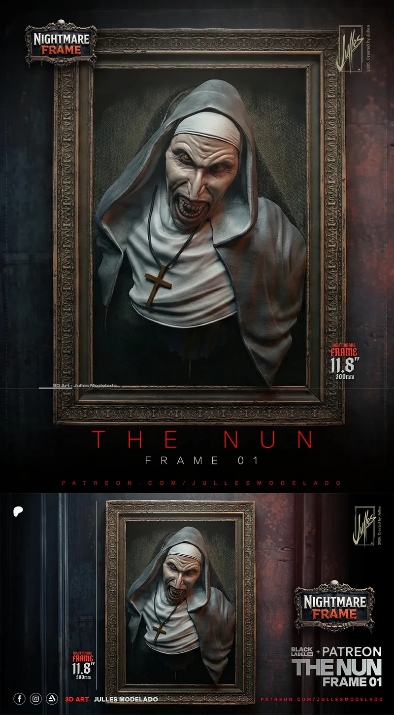 Nightmare Frame Series – The Nun STL model for 3D printing