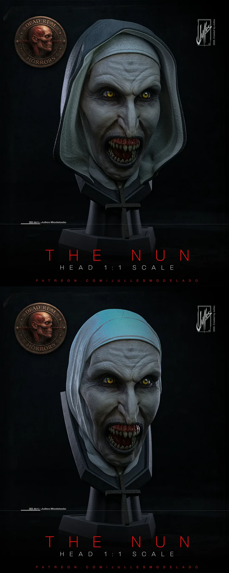 The Nun Head STL model for 3D printing