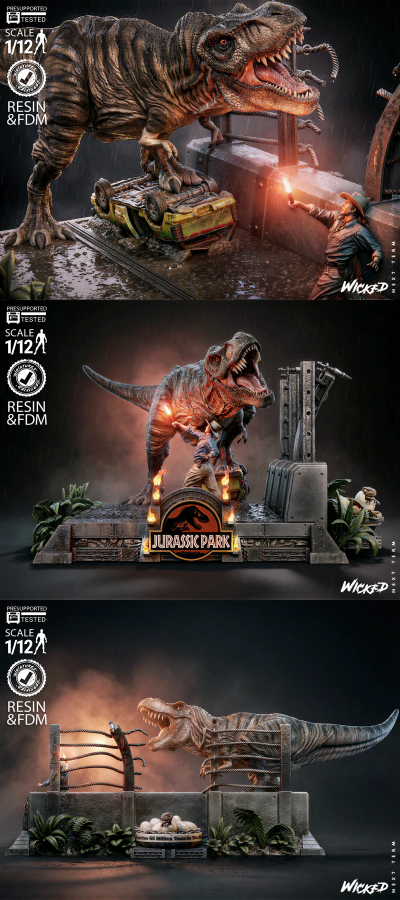 Jurasic Park Diorama STL model for 3D printing