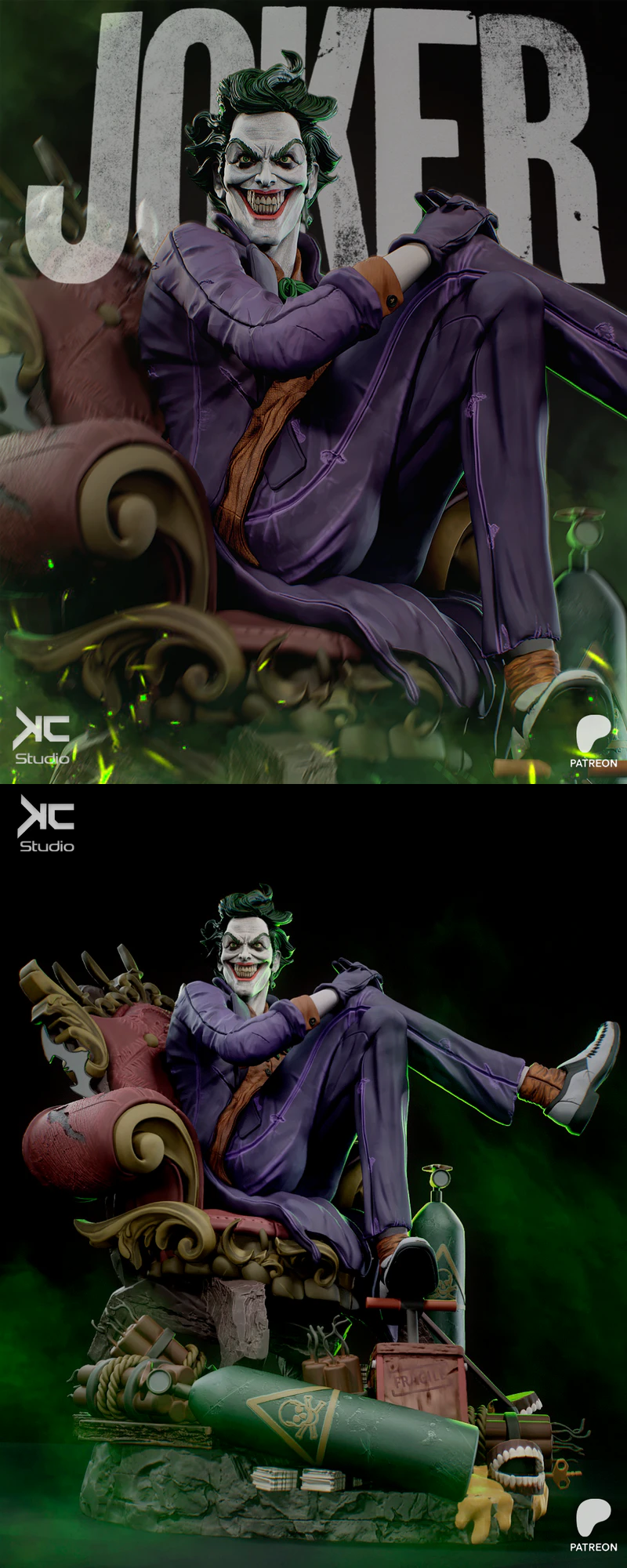 Joker Miniature STL File for 3D Printing STL model for 3D printing