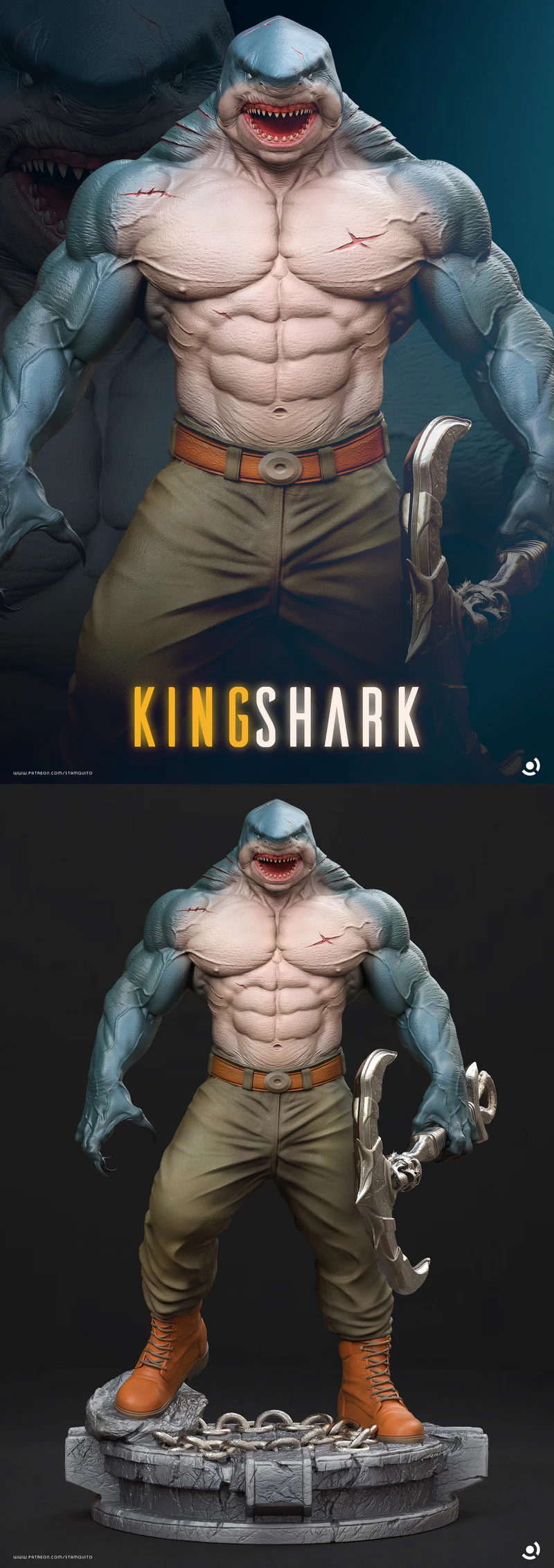 King Shark 3D Printable STL File STL model for 3D printing