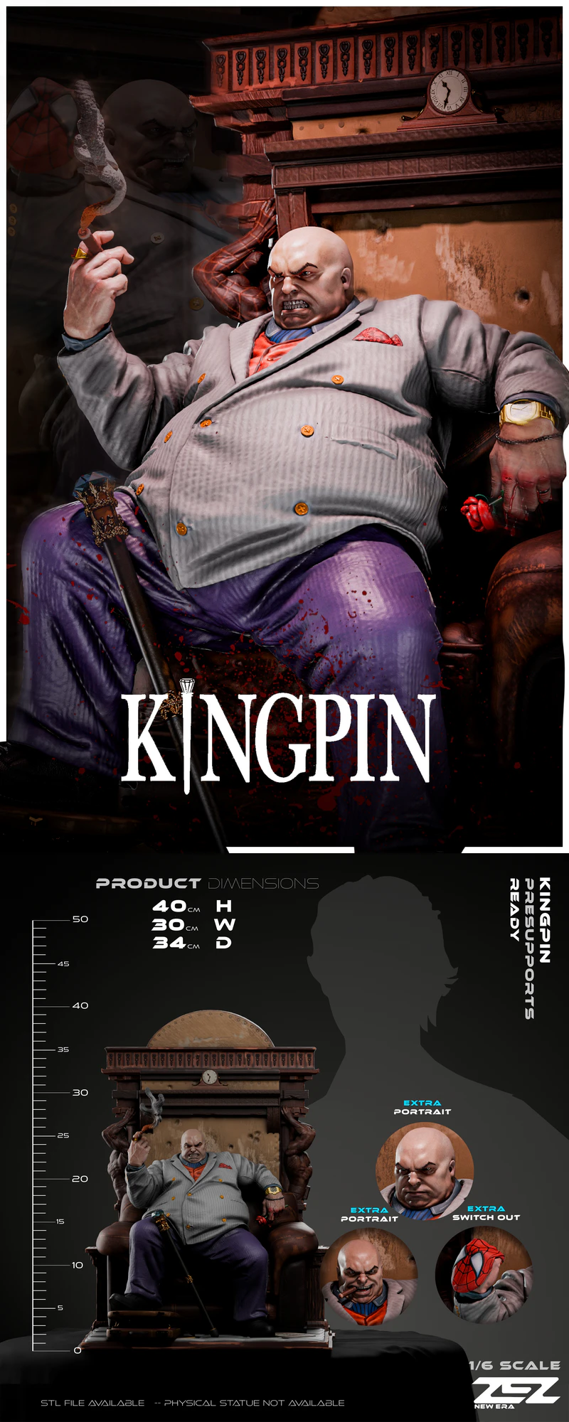 KINGPIN THRONE STL model for 3D printing