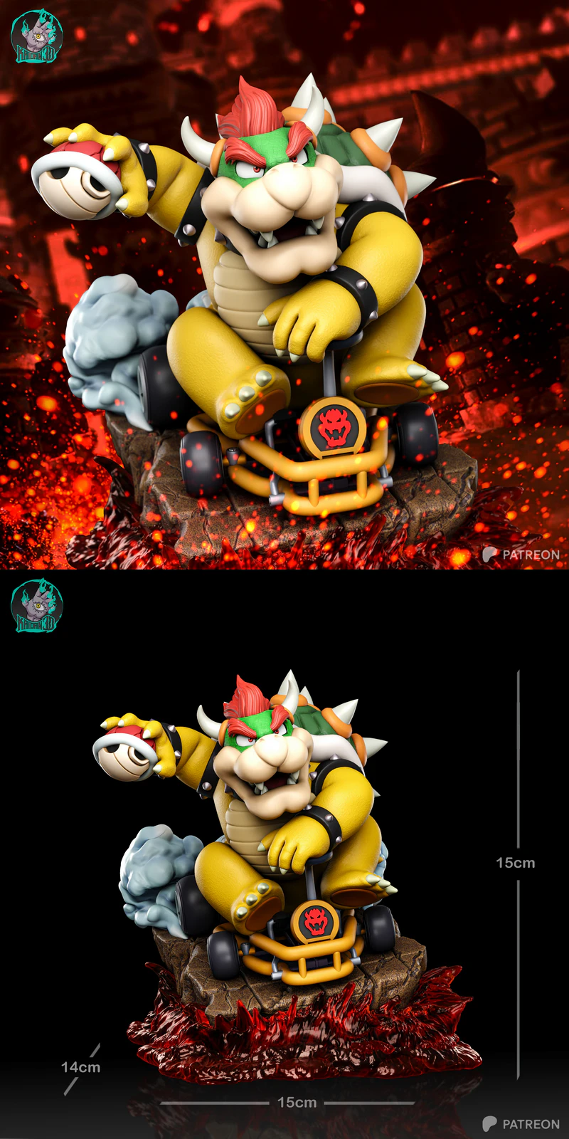 Bowser STL File for 3D Printing – Collectible Figure Model STL model for 3D printing