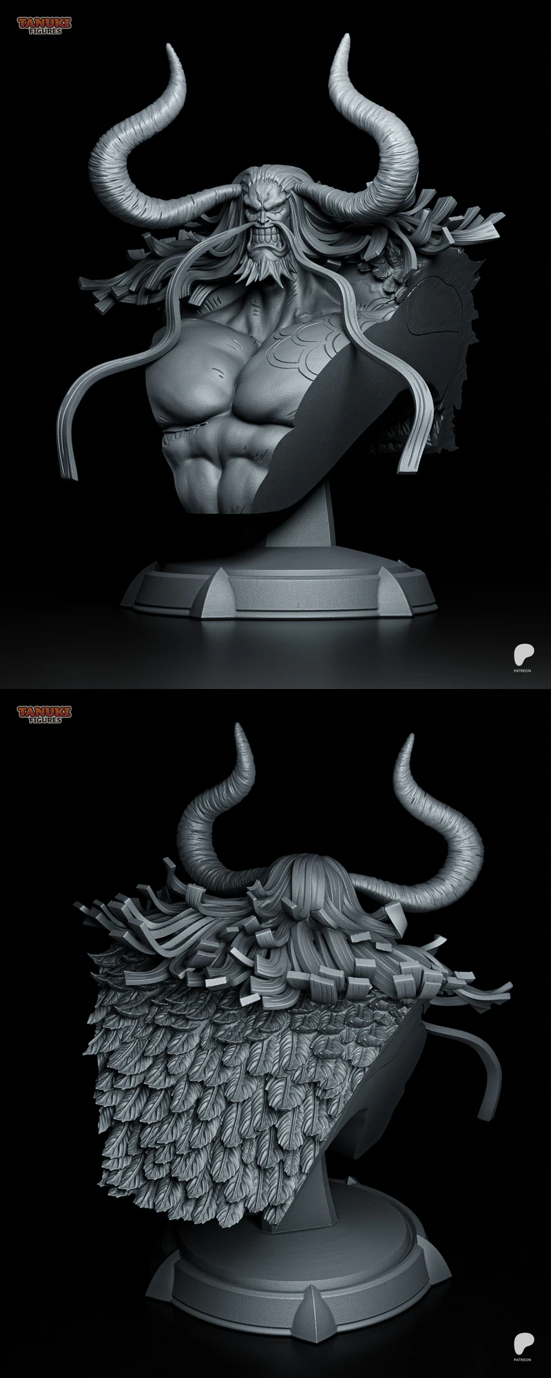 Kaido One Piece STL Bust for 3D Printer STL model for 3D printing