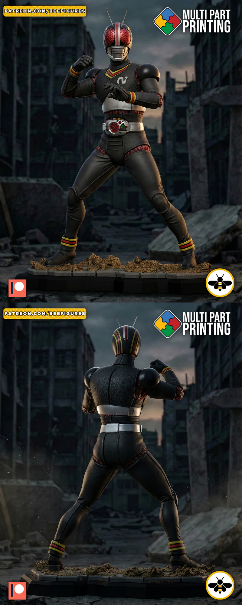 Kamen Rider Black 3D Printable Figure STL File STL model for 3D printing
