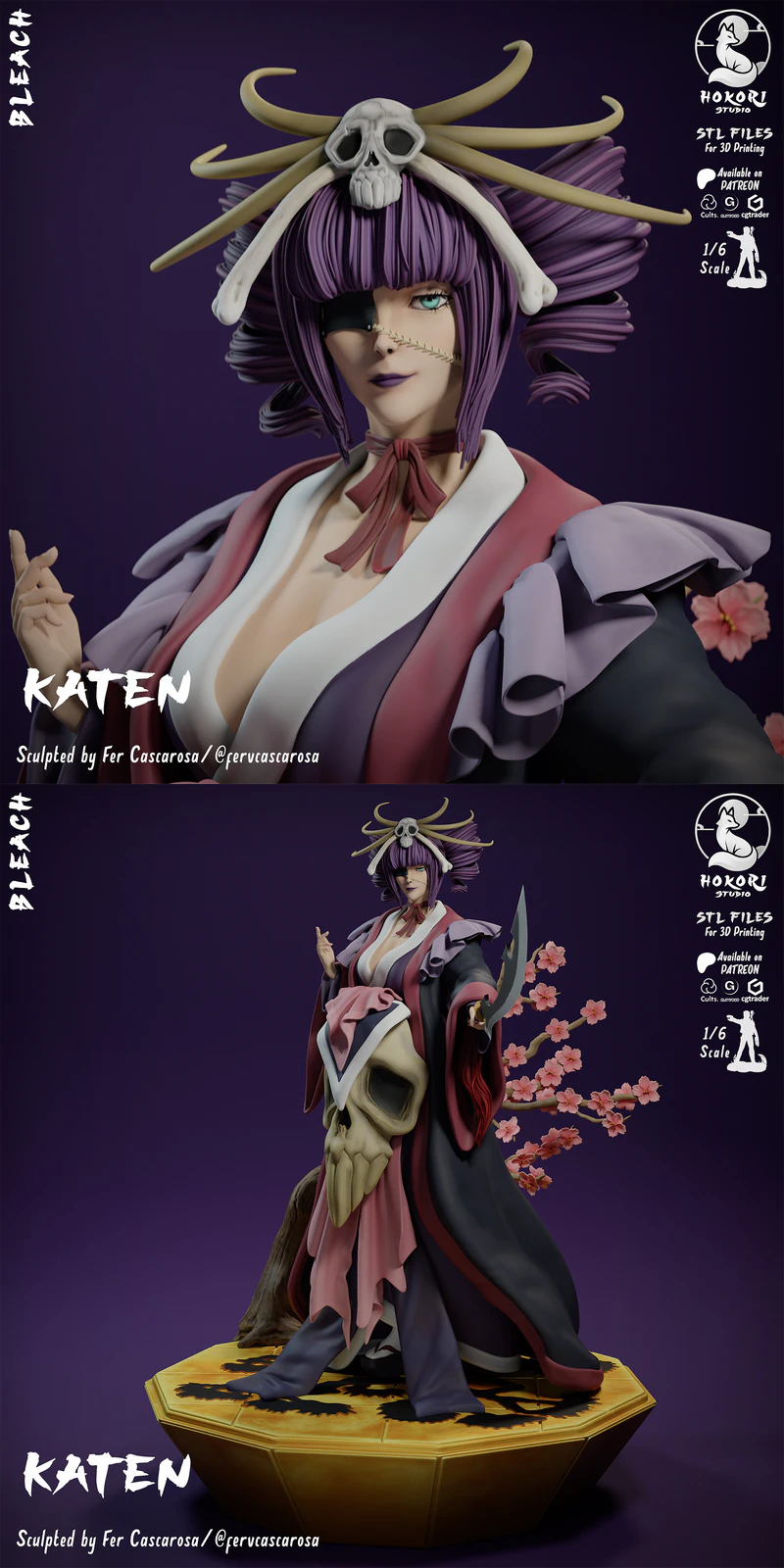 Katen – Shunsui Kyoraku Bankai Spirit STL model for 3D printing