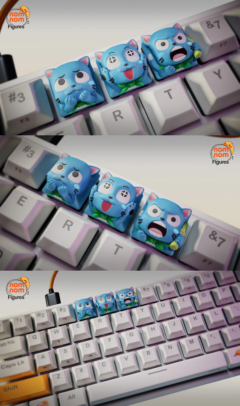 Happy Fairy Tail Keycaps – 3D Printable STL Model STL model for 3D printing