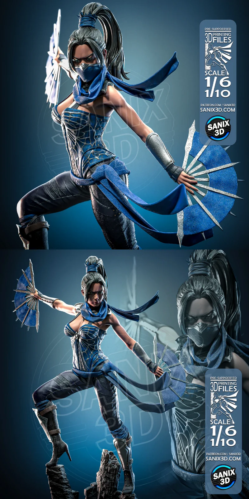 Kitana – Mortal Kombat STL model for 3D printing