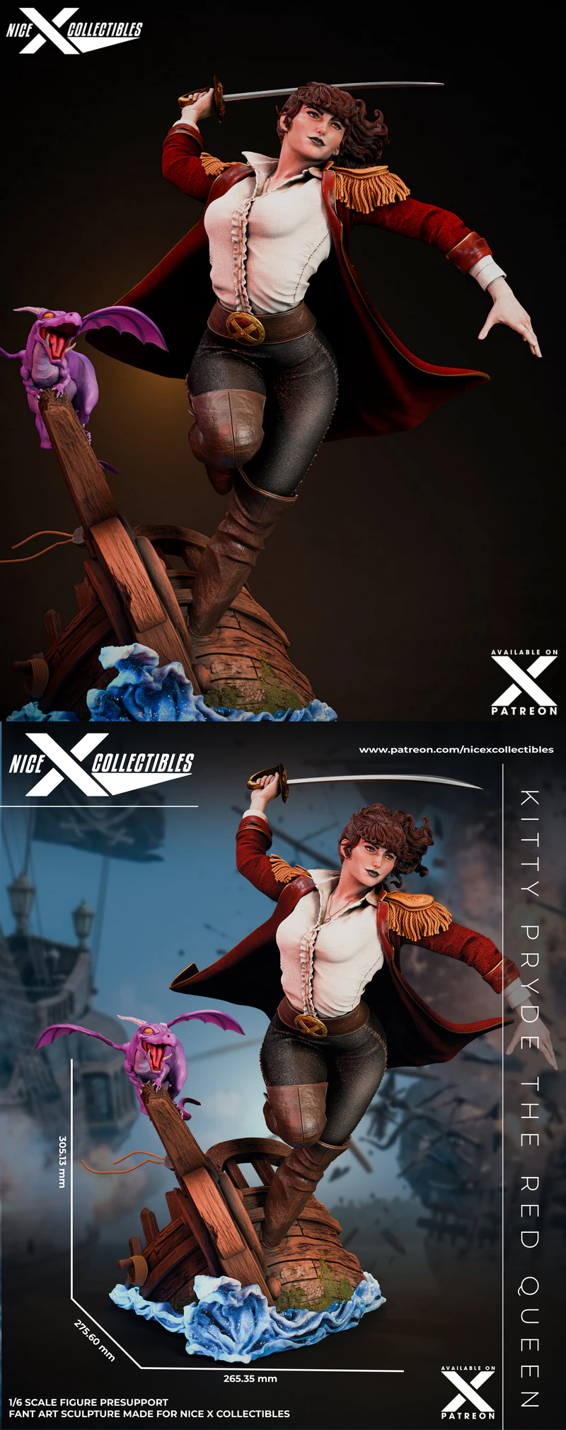 Kitty Pryde as the Red Queen STL model for 3D printing