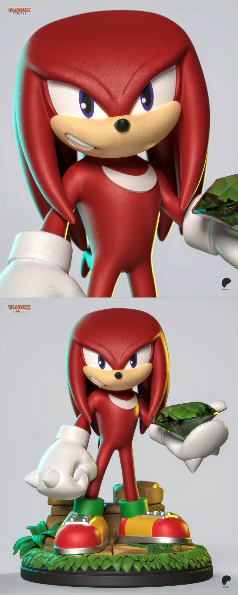 Knuckles – Sonic – Toon STL model for 3D printing