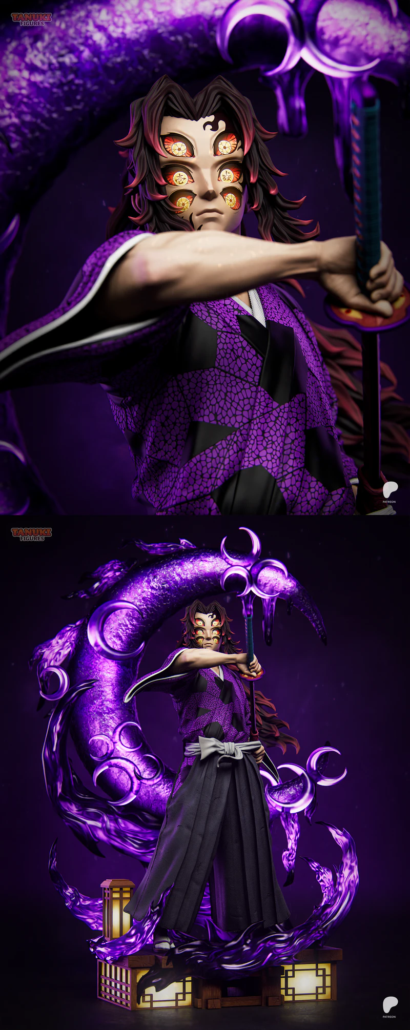 Kokushibo Demon Slayer STL 3D Printable Fullsize Figure STL model for 3D printing