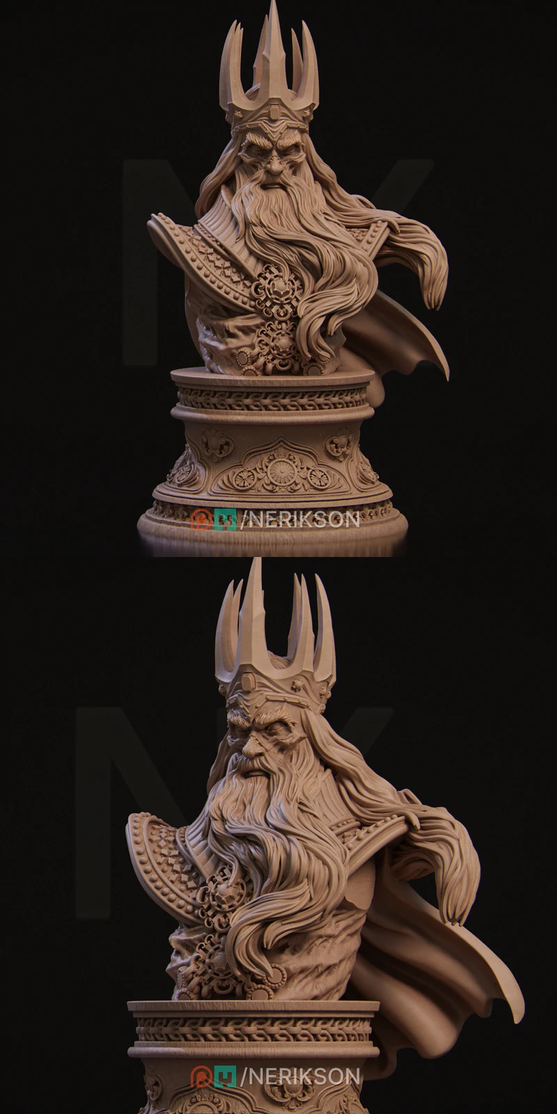 Koshei Sorcerer Bust STL Model for 3D Printing STL model for 3D printing