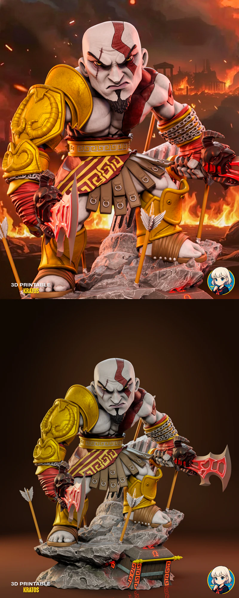 Kratos God of War STL File for 3D Printing STL model for 3D printing