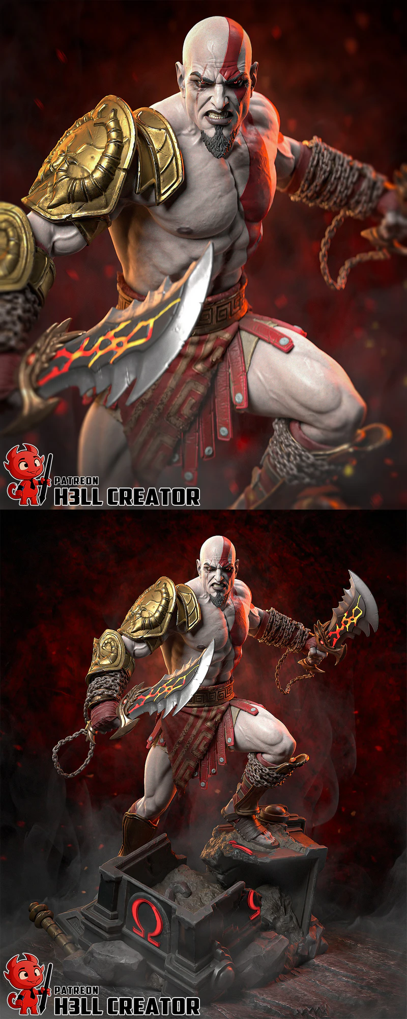 Kratos – God of War 3 STL model for 3D printing