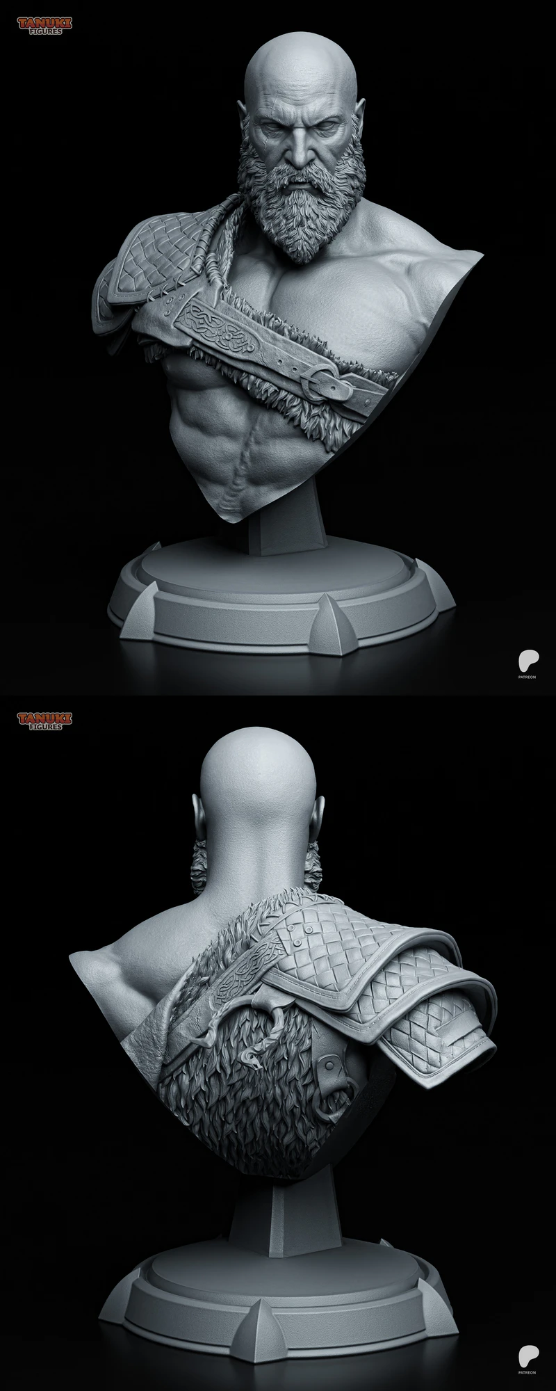 Kratos – God of War – Bust STL model for 3D printing