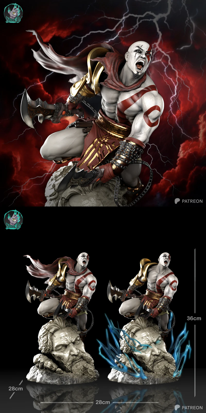 Kratos STL File for 3D Printing STL model for 3D printing