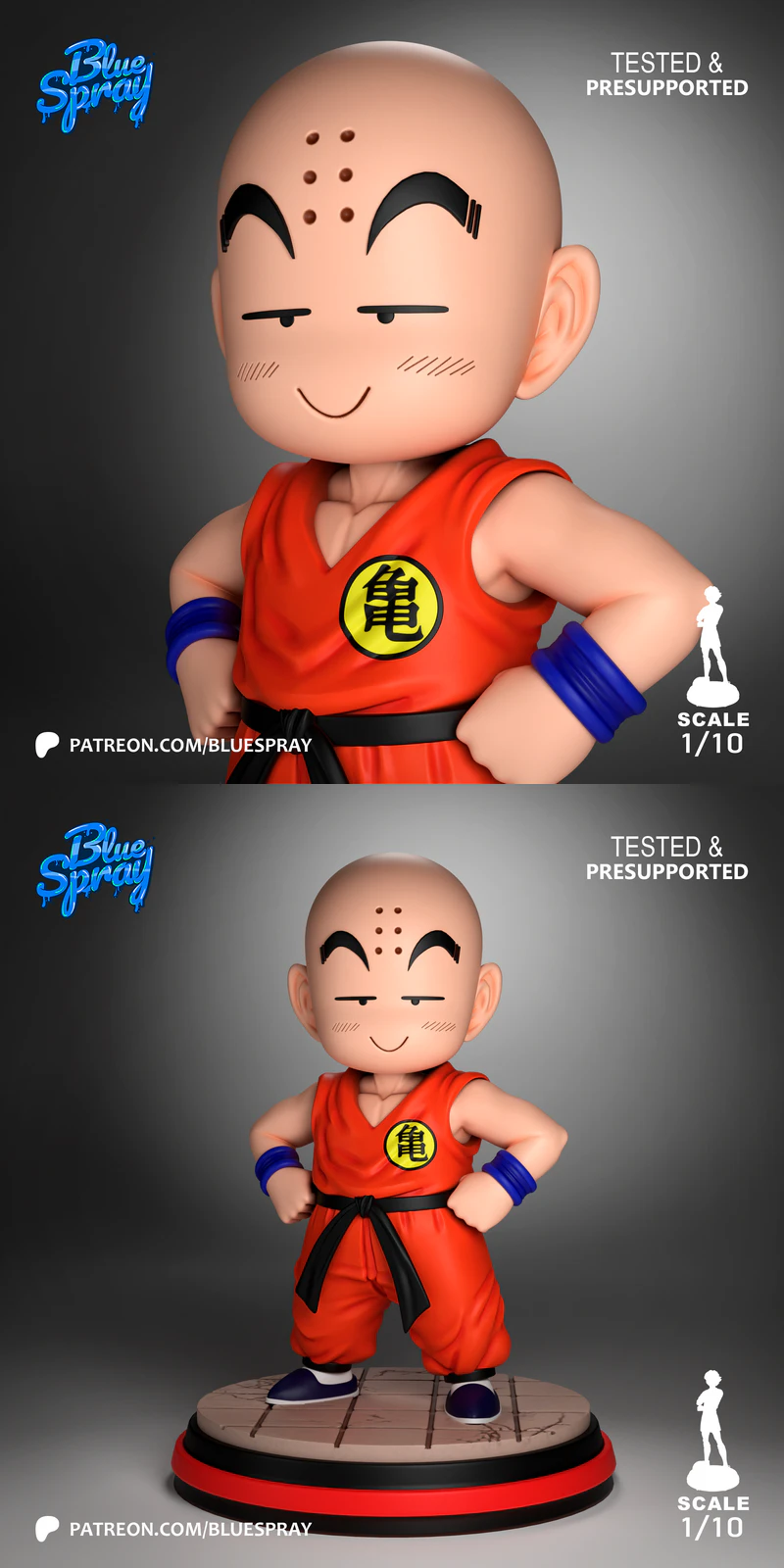 Krillin Kid – Dragon Ball STL model for 3D printing