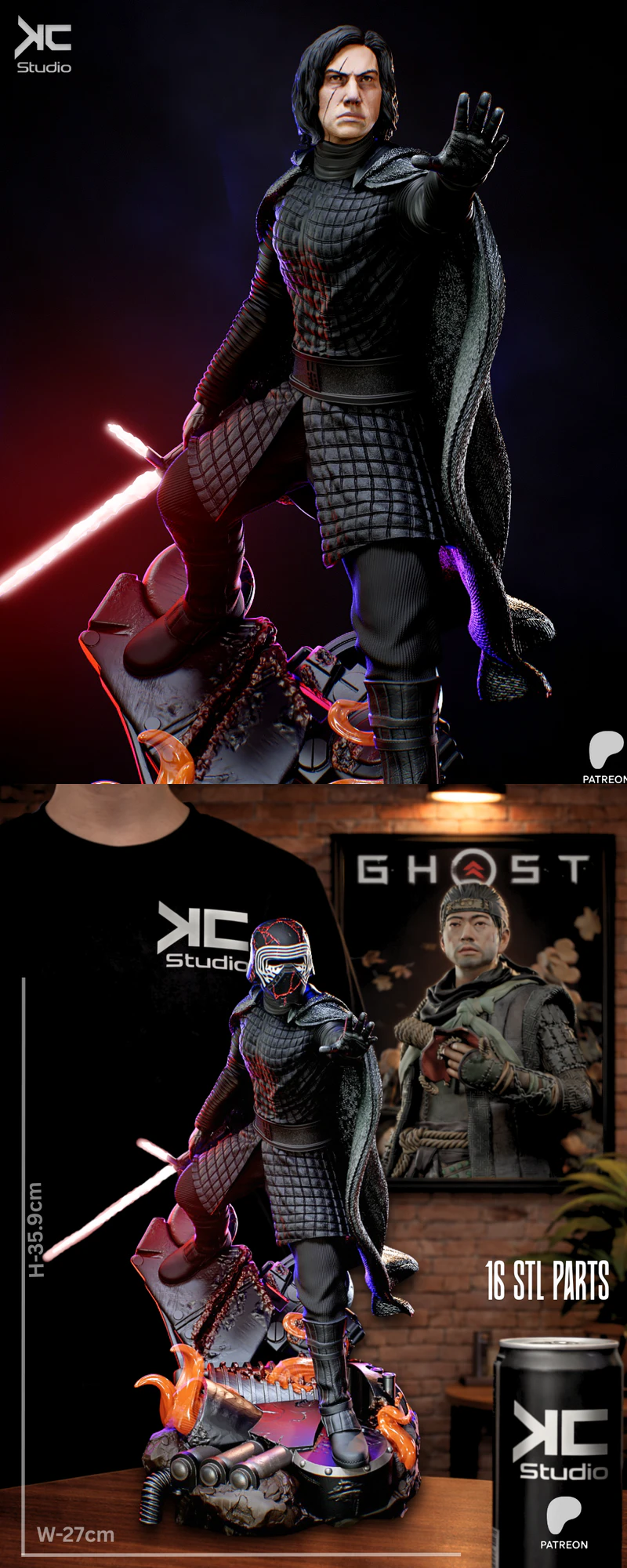 Kylo Ren – Star Wars Fanart STL model for 3D printing