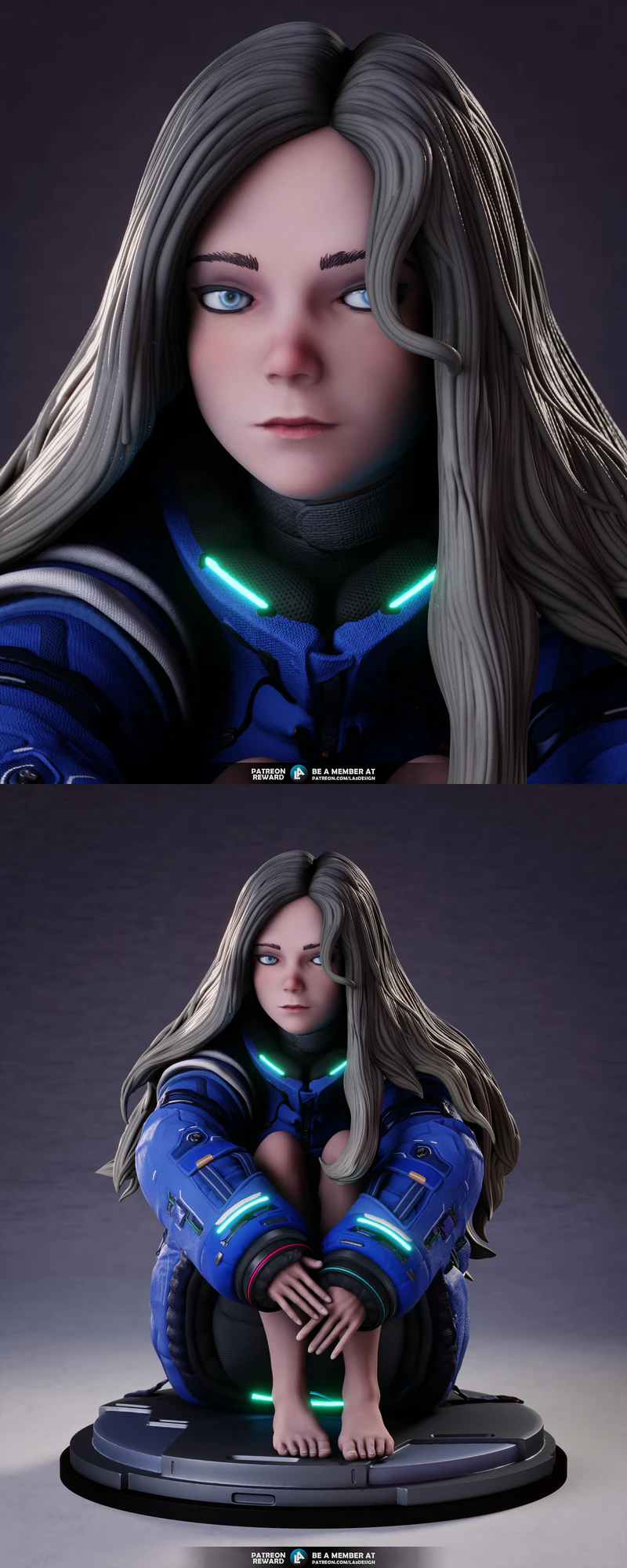 Diana Pragmata Fan Art STL model for 3D printing