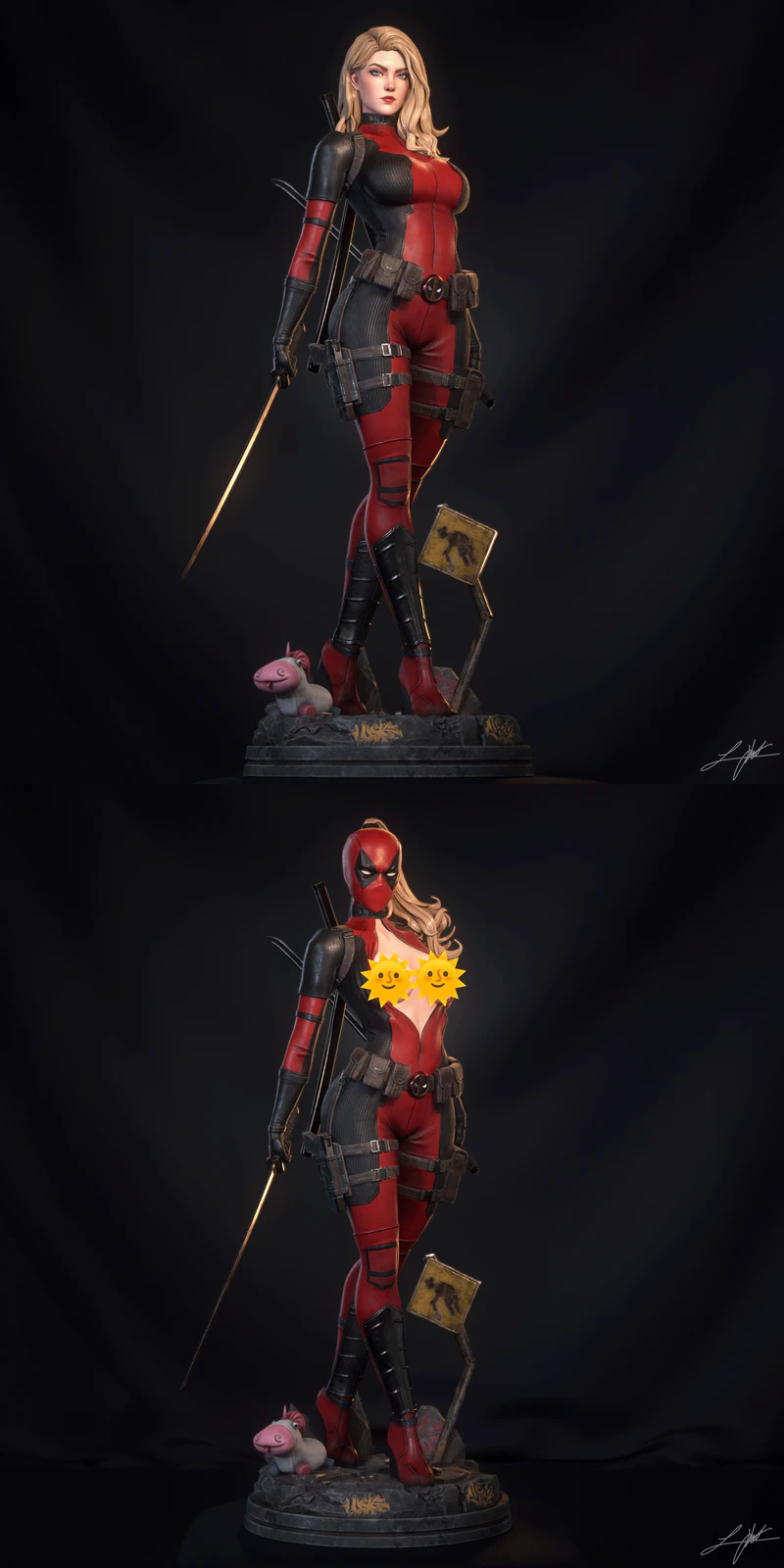 Lady Deadpool 3D Printable Figure STL File STL model for 3D printing