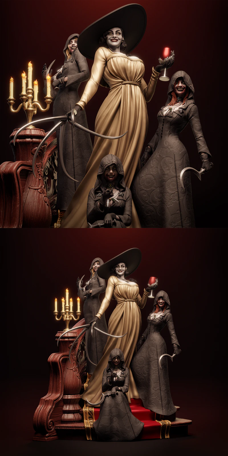 Lady Dimitrescu 3D Printable STL Model for Resin Printing STL model for 3D printing