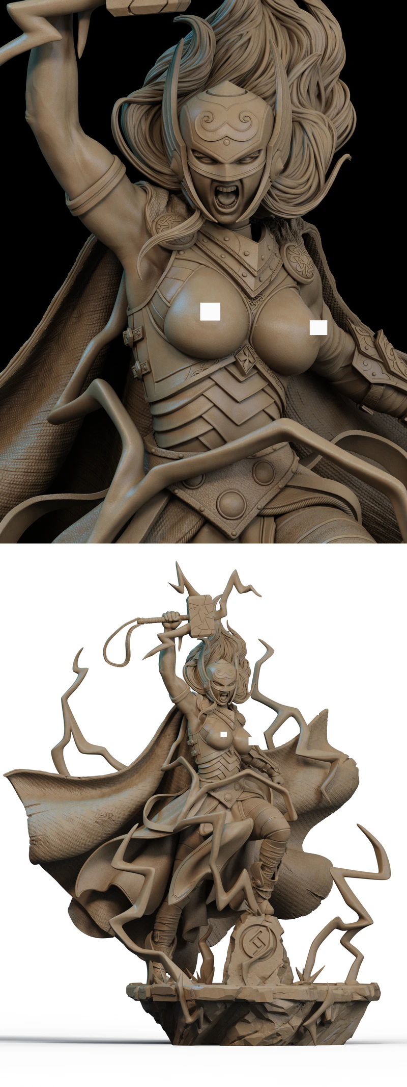 Lady Thor Extra 3D Printable Miniature STL File STL model for 3D printing