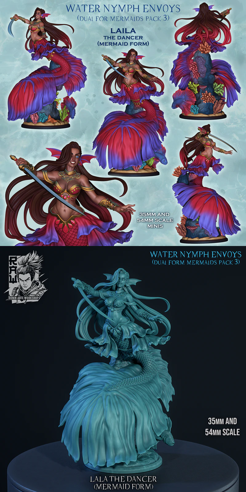 Laila Mermaid STL model for 3D printing