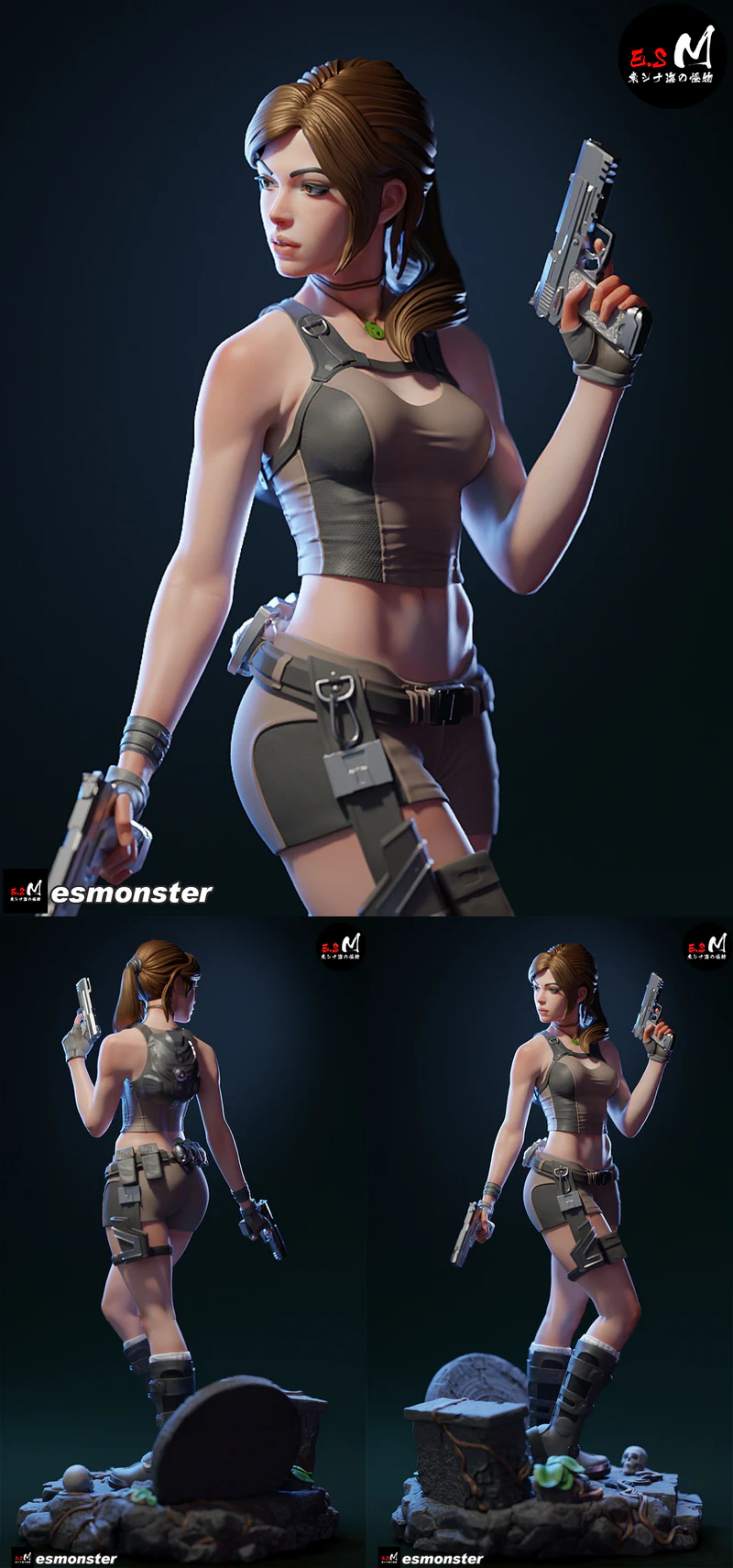 Lara Croft STL model for 3D printing