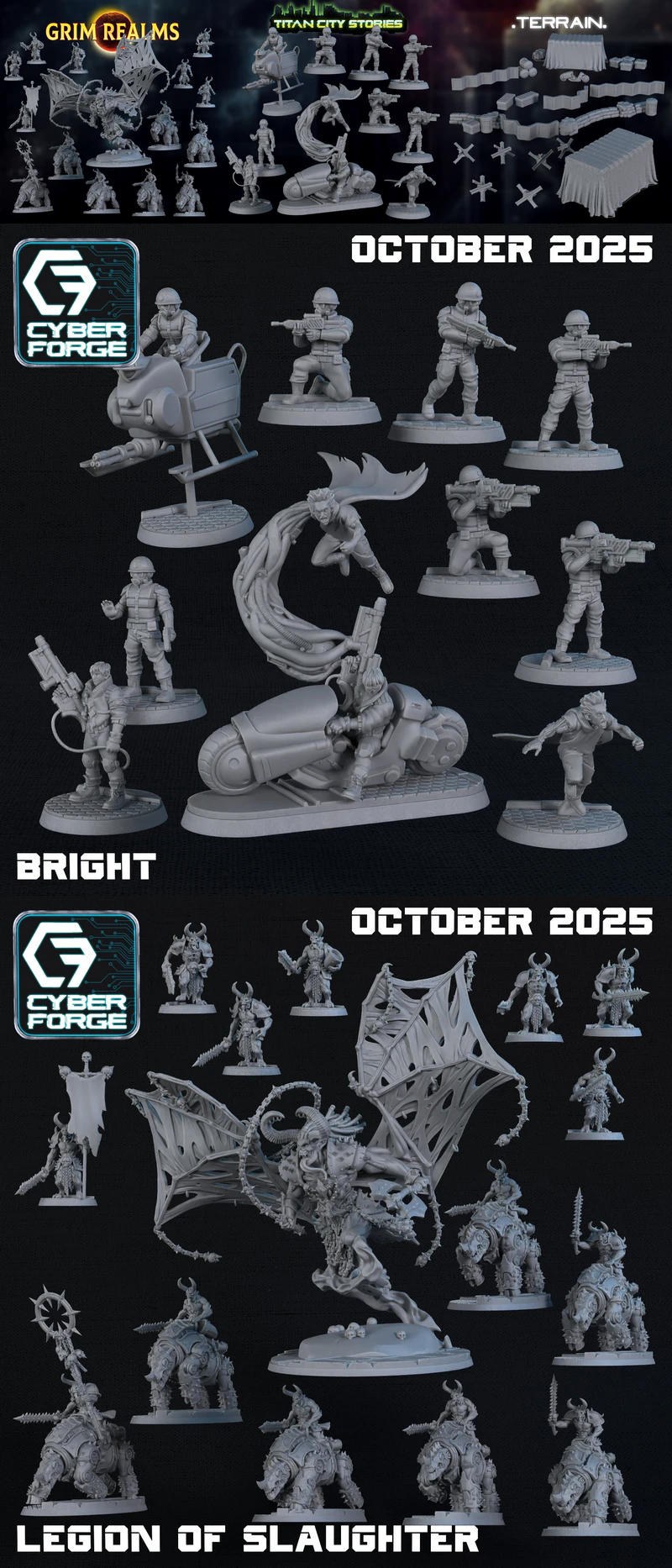 Legion of Slaughter and Bright 3D Printable STL Figure STL model for 3D printing