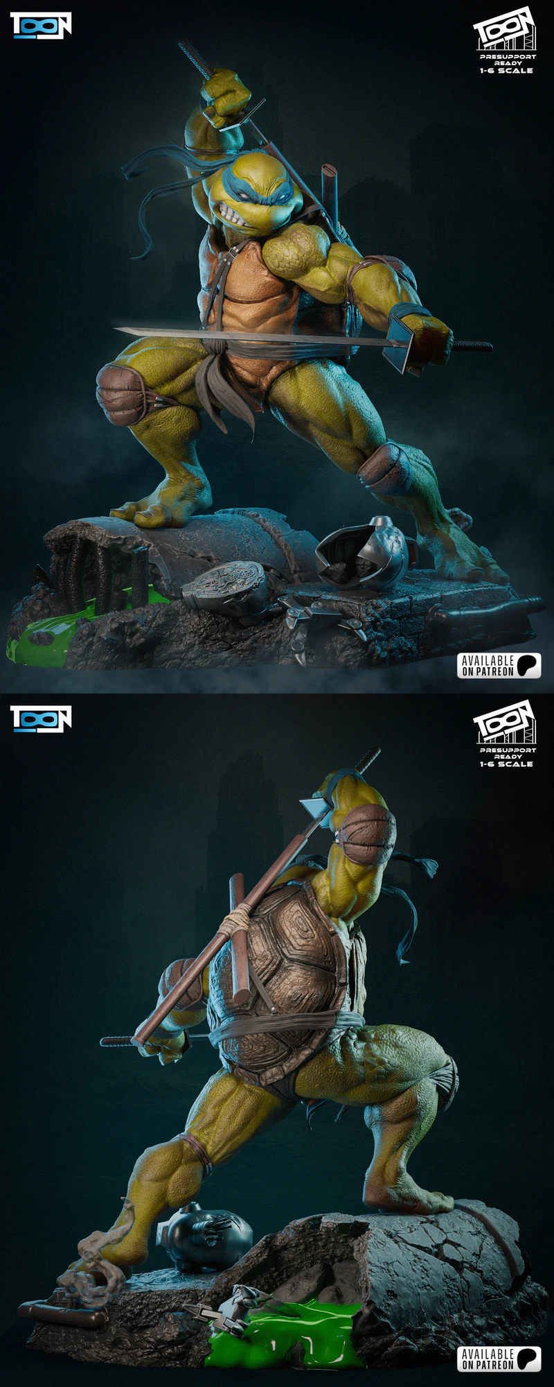 Leonardo Ninja Turtles STL 3D Printable Figure STL model for 3D printing