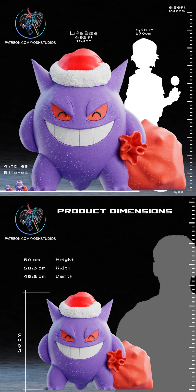 Christmas Gengar 3D Printable STL Figure STL model for 3D printing