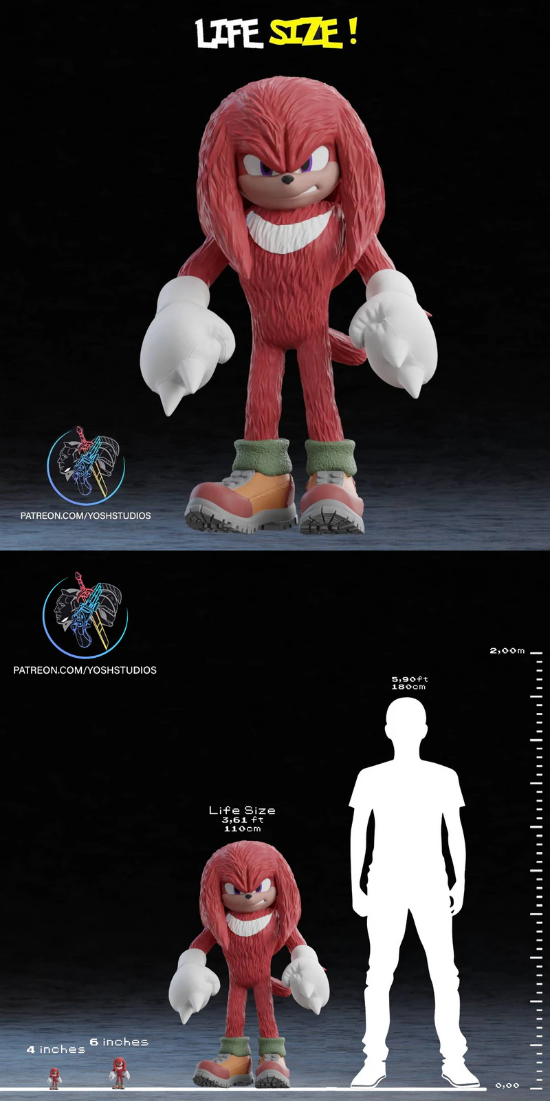 Knuckles 3D Printable STL Model for Resin Printer STL model for 3D printing