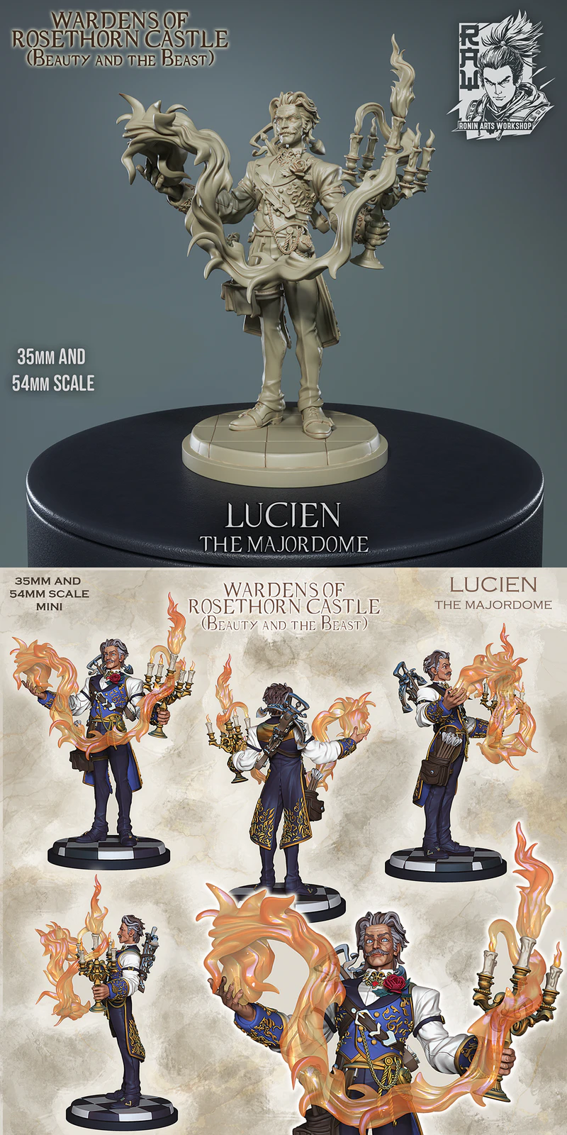 Lucien the Majordome 3D Printable Miniature STL File STL model for 3D printing